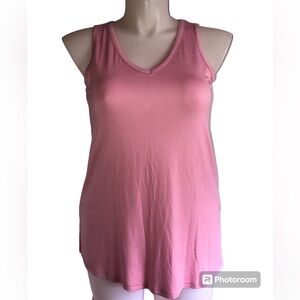 LONGYUAN Womens Summer Sleeveless Tank Tops V Neck Loose Fit Tunic Side Split